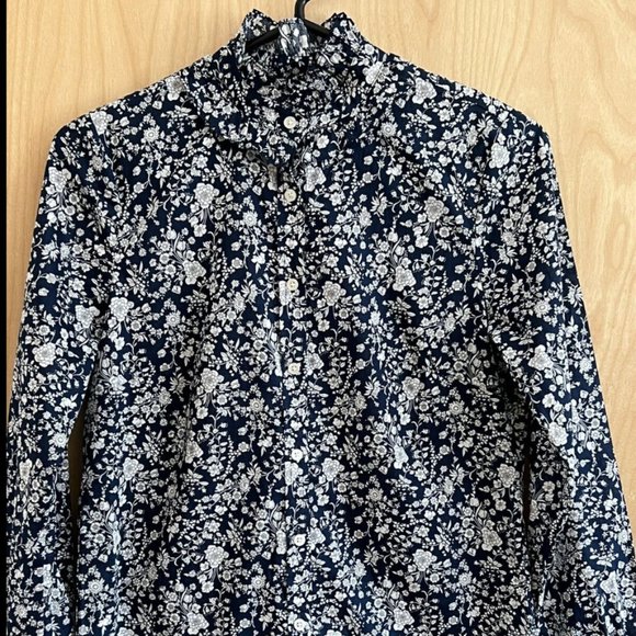 J.CREW CLASSIC FIT RUFFLED LIBERTY AUDREY SHIRT-SIZE: XXS - Picture 1 of 9